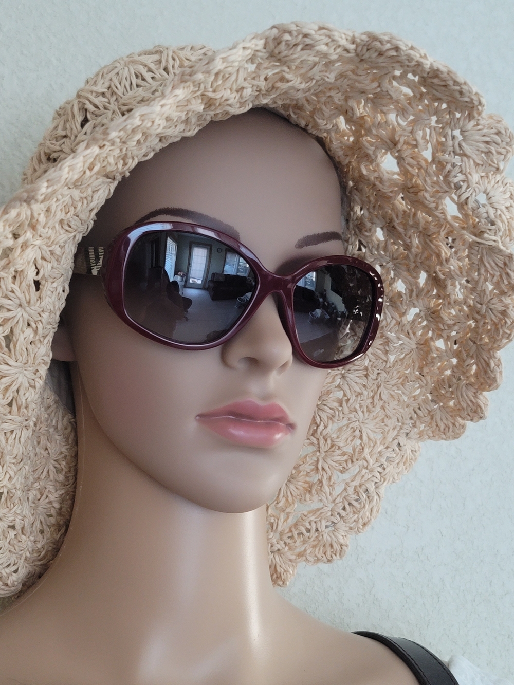 Burberry Women's Oversized Burgundy Sunglasses with Gradient Lenses